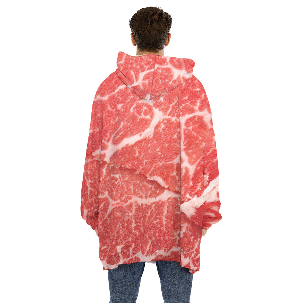 Meat Print Hoodie Blanket