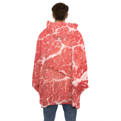 Meat Print Hoodie Blanket