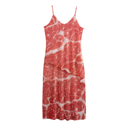 Meat Print Jersey Midi Cami Dress