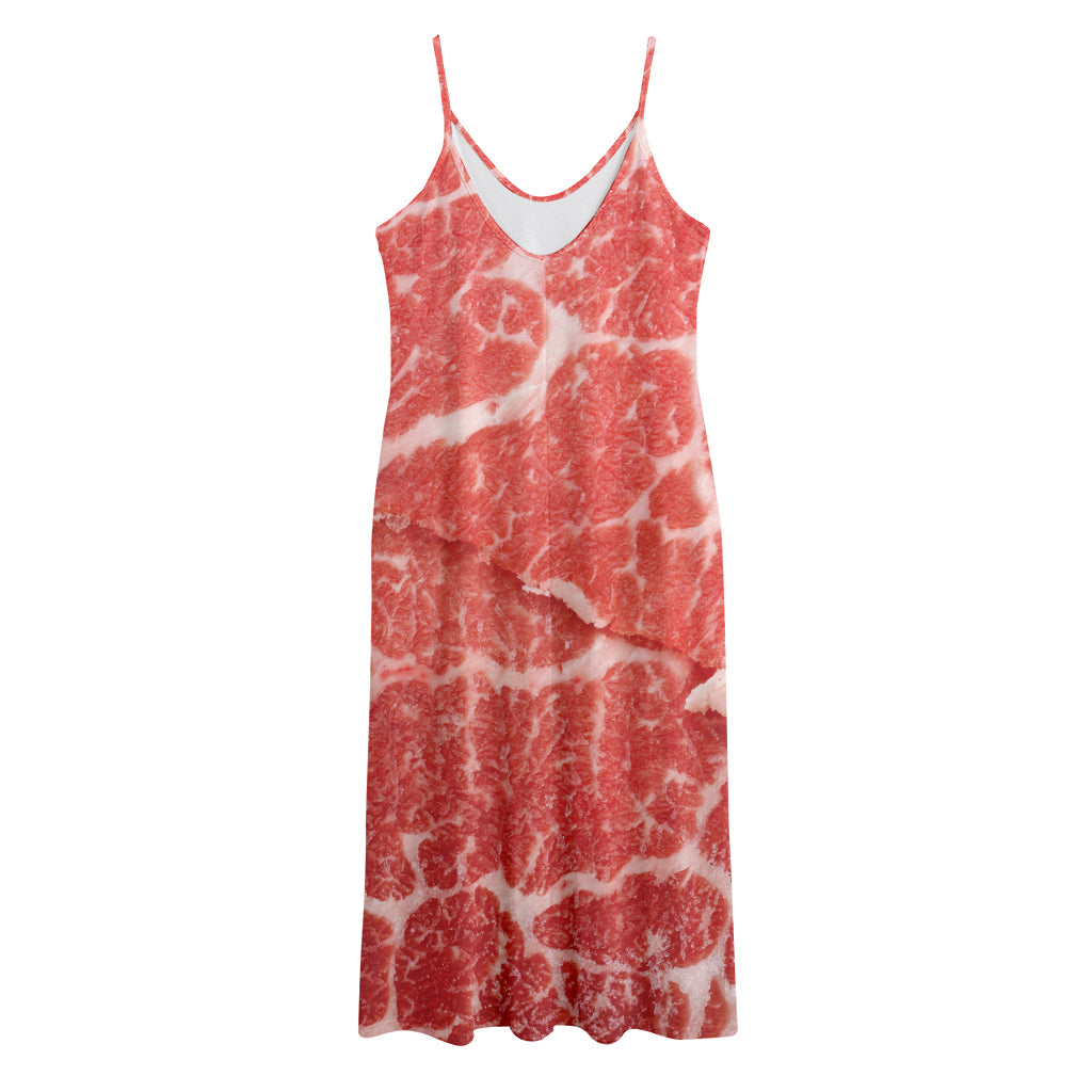 Meat Print Jersey Midi Cami Dress