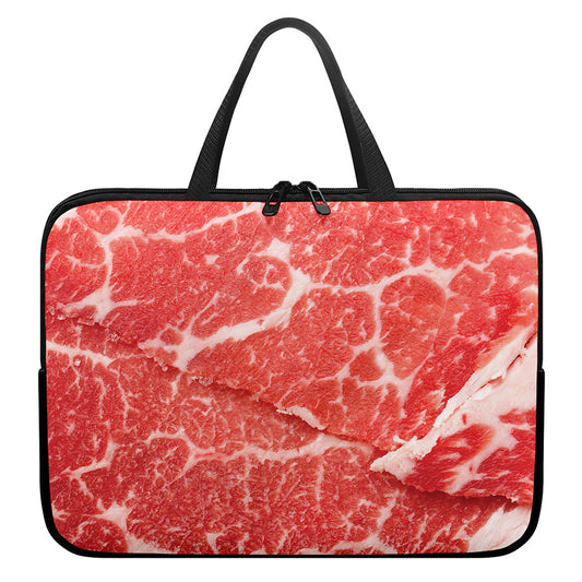 Meat Print Laptop Sleeve With Handle