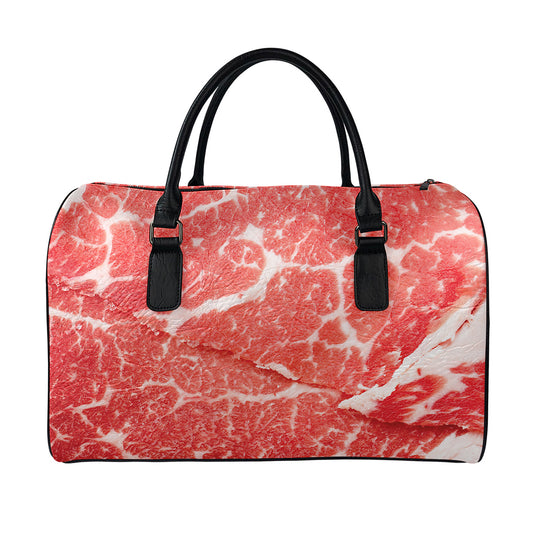 Meat Print Leather Duffle Bag