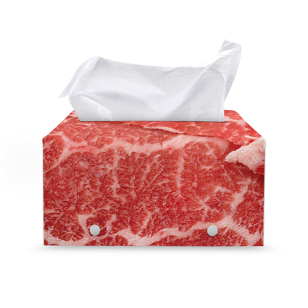 Meat Print Leather Tissue Box Cover