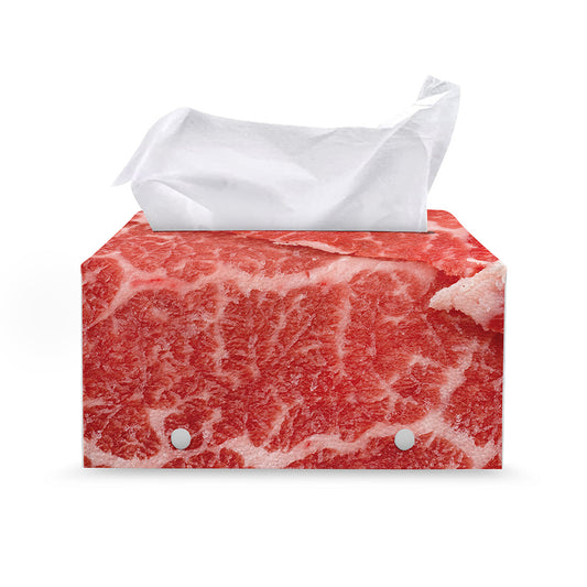 Meat Print Leather Tissue Box Cover