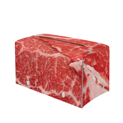Meat Print Leather Tissue Box Cover