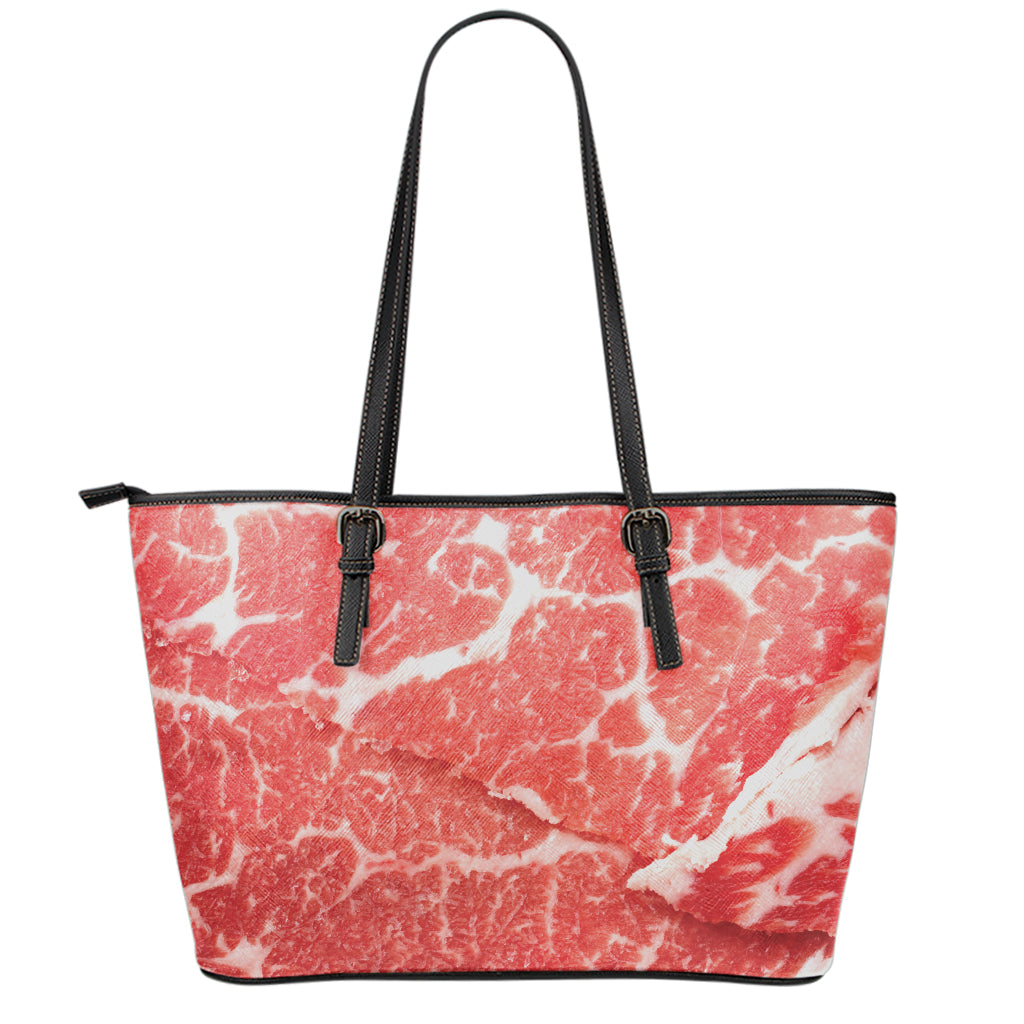 Meat Print Leather Tote Bag