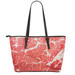 Meat Print Leather Tote Bag