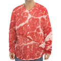 Meat Print Long Sleeve Baseball Jersey