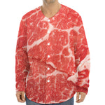 Meat Print Long Sleeve Baseball Jersey