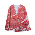 Meat Print Long Sleeve Short Coat