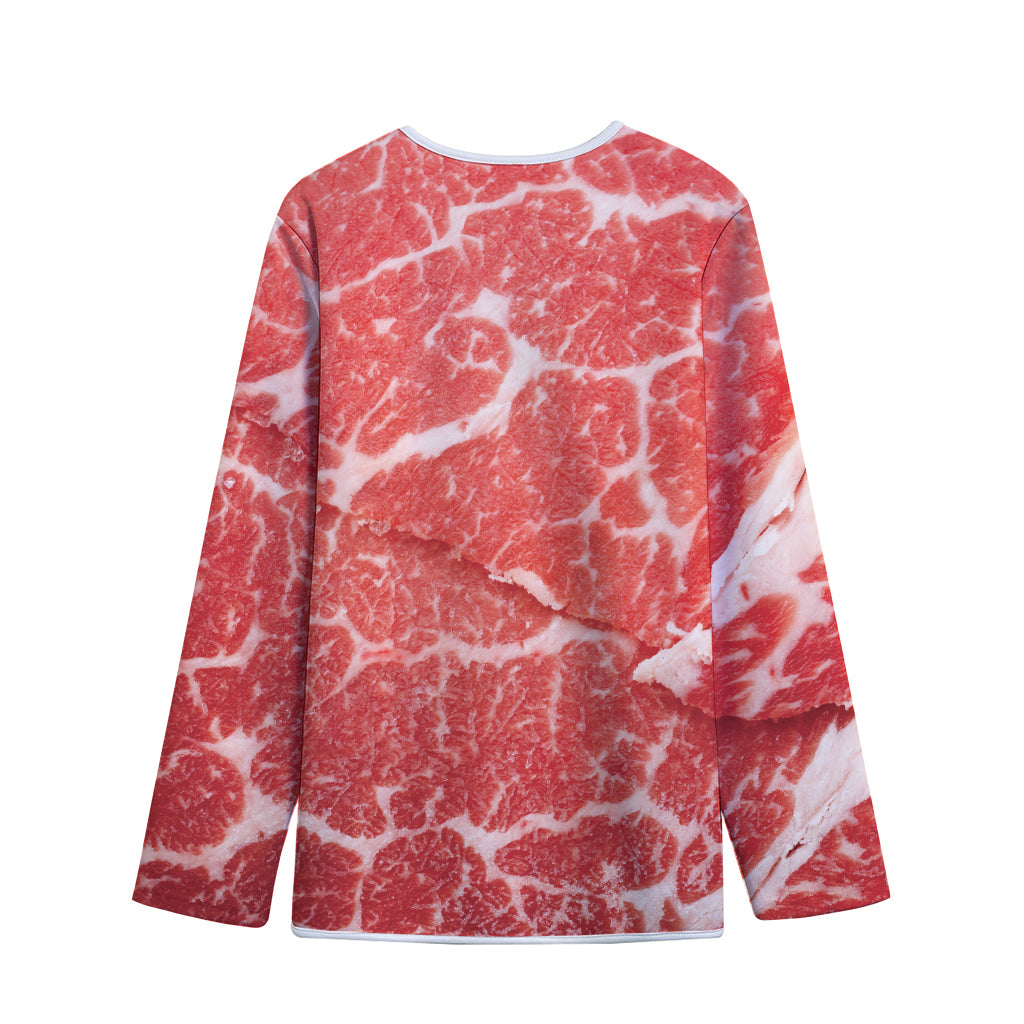 Meat Print Long Sleeve Short Coat