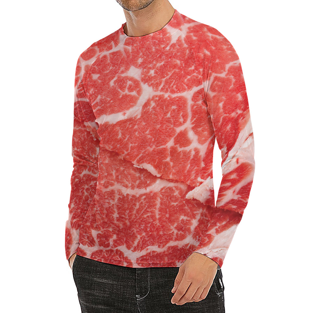 Meat Print Men's Long Sleeve Rash Guard
