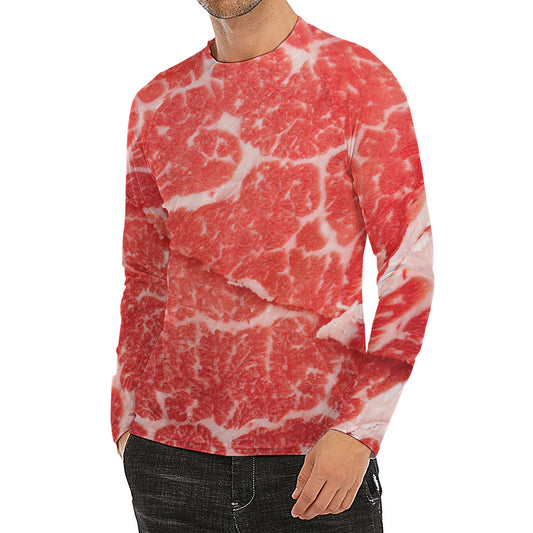 Meat Print Men's Long Sleeve Rash Guard