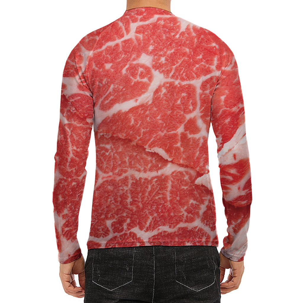 Meat Print Men's Long Sleeve Rash Guard