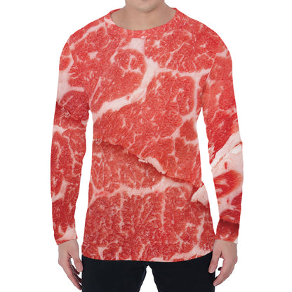 Meat Print Men's Long Sleeve T-Shirt