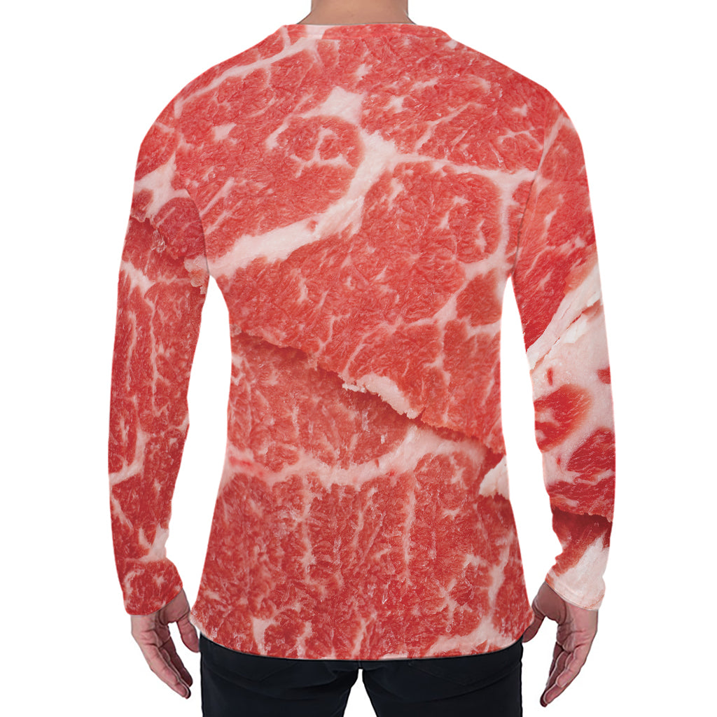 Meat Print Men's Long Sleeve T-Shirt