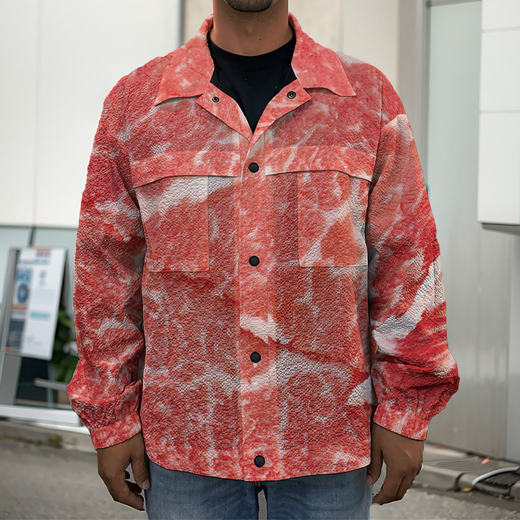 Meat Print Men's Shirt Jacket