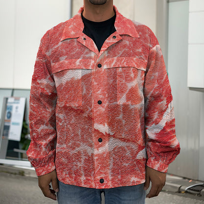 Meat Print Men's Shirt Jacket