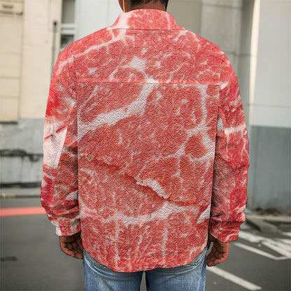 Meat Print Men's Shirt Jacket