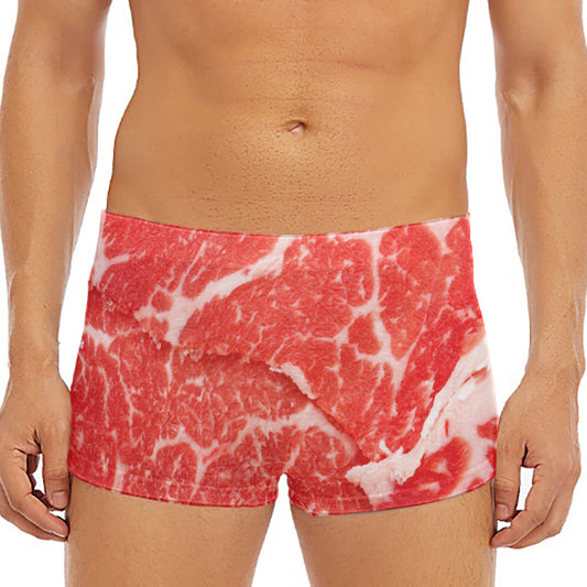 Meat Print Men's Short Boxer Briefs