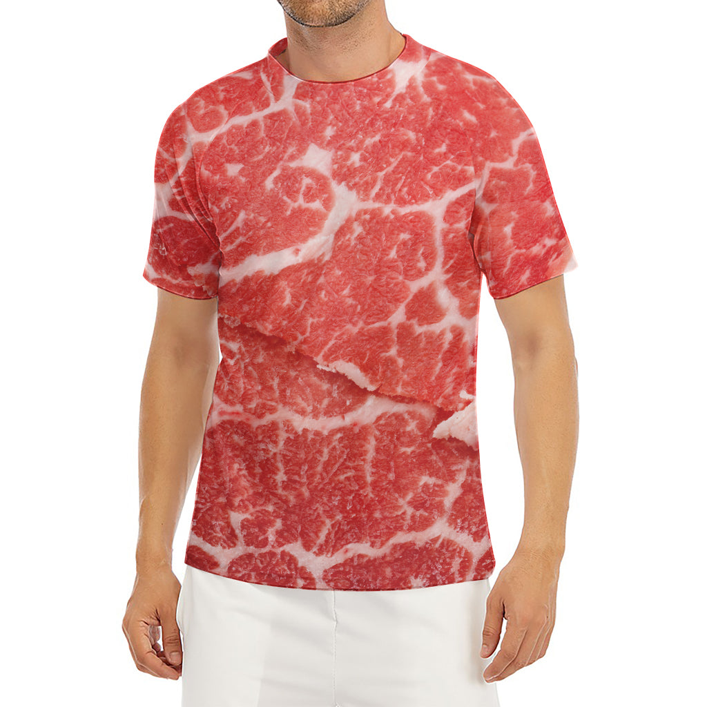 Meat Print Men's Short Sleeve Rash Guard