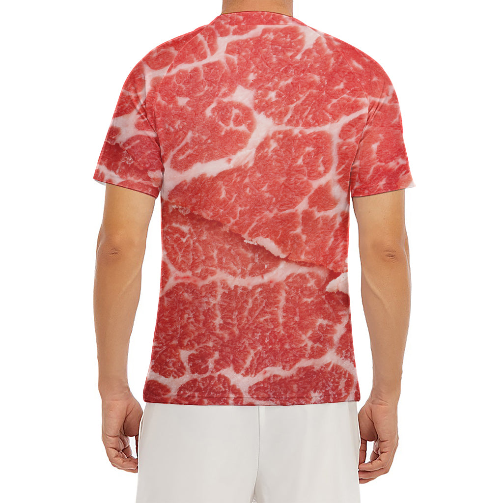 Meat Print Men's Short Sleeve Rash Guard