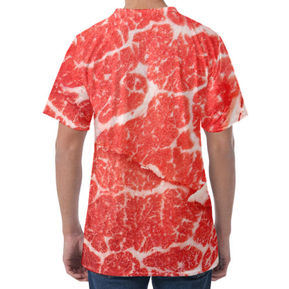 Meat Print Men's Velvet T-Shirt
