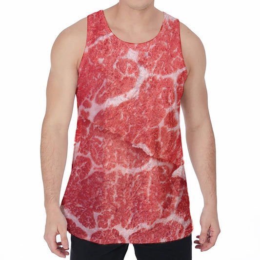Meat Print Men's Velvet Tank Top