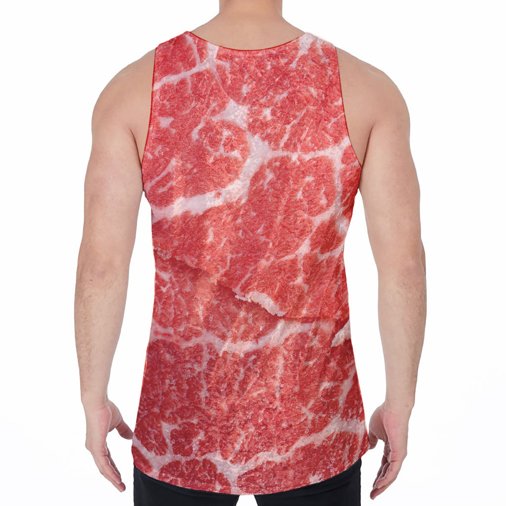 Meat Print Men's Velvet Tank Top