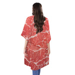 Meat Print Open Front Beach Cover Up
