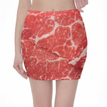 Meat Print Pencil Mini Skirt