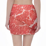 Meat Print Pencil Mini Skirt