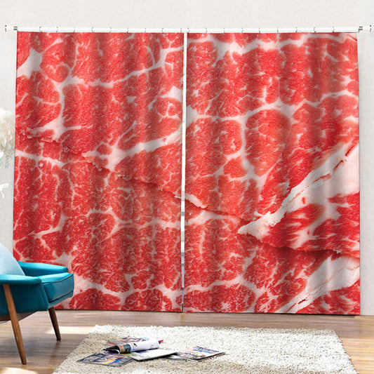 Meat Print Pencil Pleat Curtains