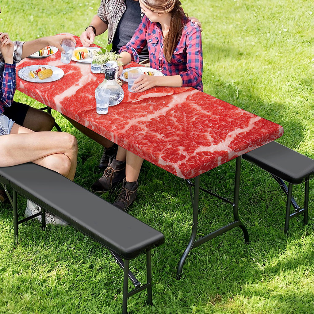 Meat Print Picnic Table Cover
