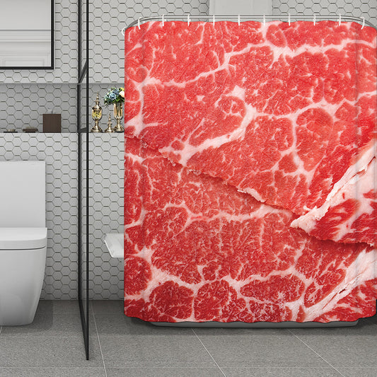 Meat Print Polyester Shower Curtain