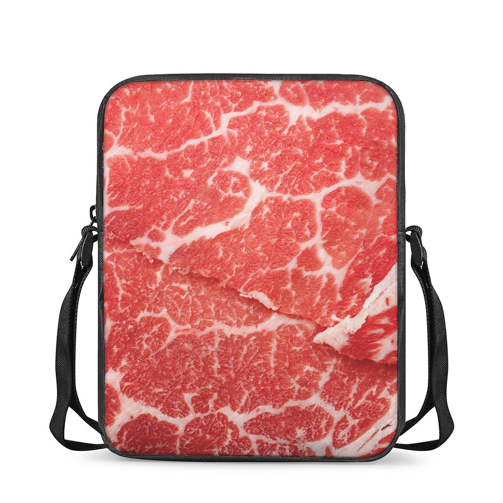 Meat Print Rectangular Crossbody Bag
