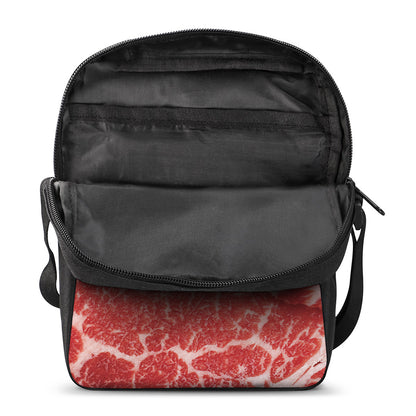 Meat Print Rectangular Crossbody Bag