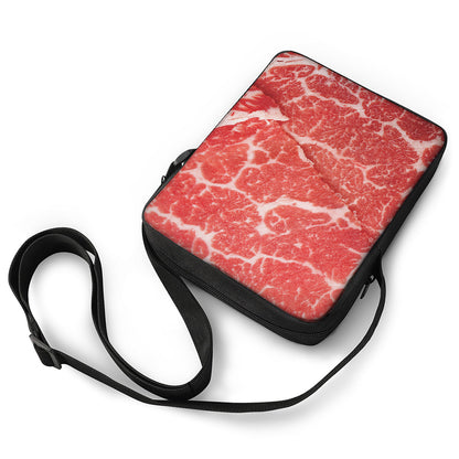 Meat Print Rectangular Crossbody Bag