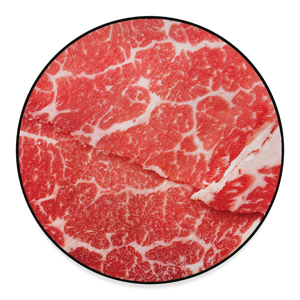 Meat Print Round Floor Mat
