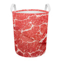Meat Print Round Laundry Basket