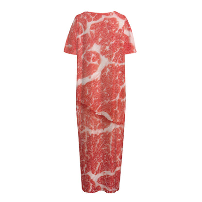 Meat Print Short Sleeve Long Nightdress