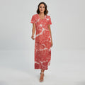 Meat Print Short Sleeve Maxi Dress