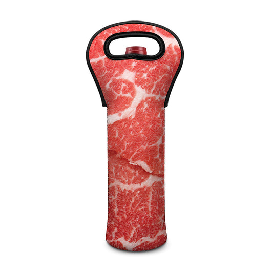 Meat Print Single Neoprene Wine Tote