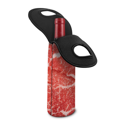 Meat Print Single Neoprene Wine Tote