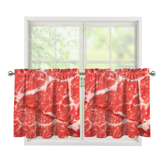 Meat Print Tier Curtains