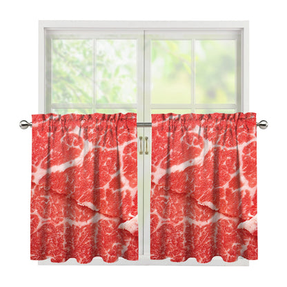 Meat Print Tier Curtains