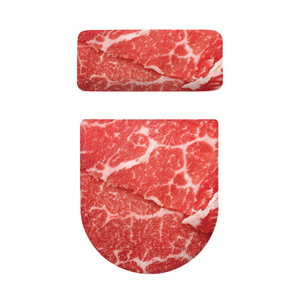 Meat Print Toilet Lid And Tank Cover Set