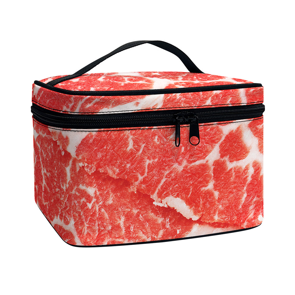 Meat Print Travel Makeup Bag