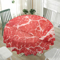 Meat Print Waterproof Round Tablecloth