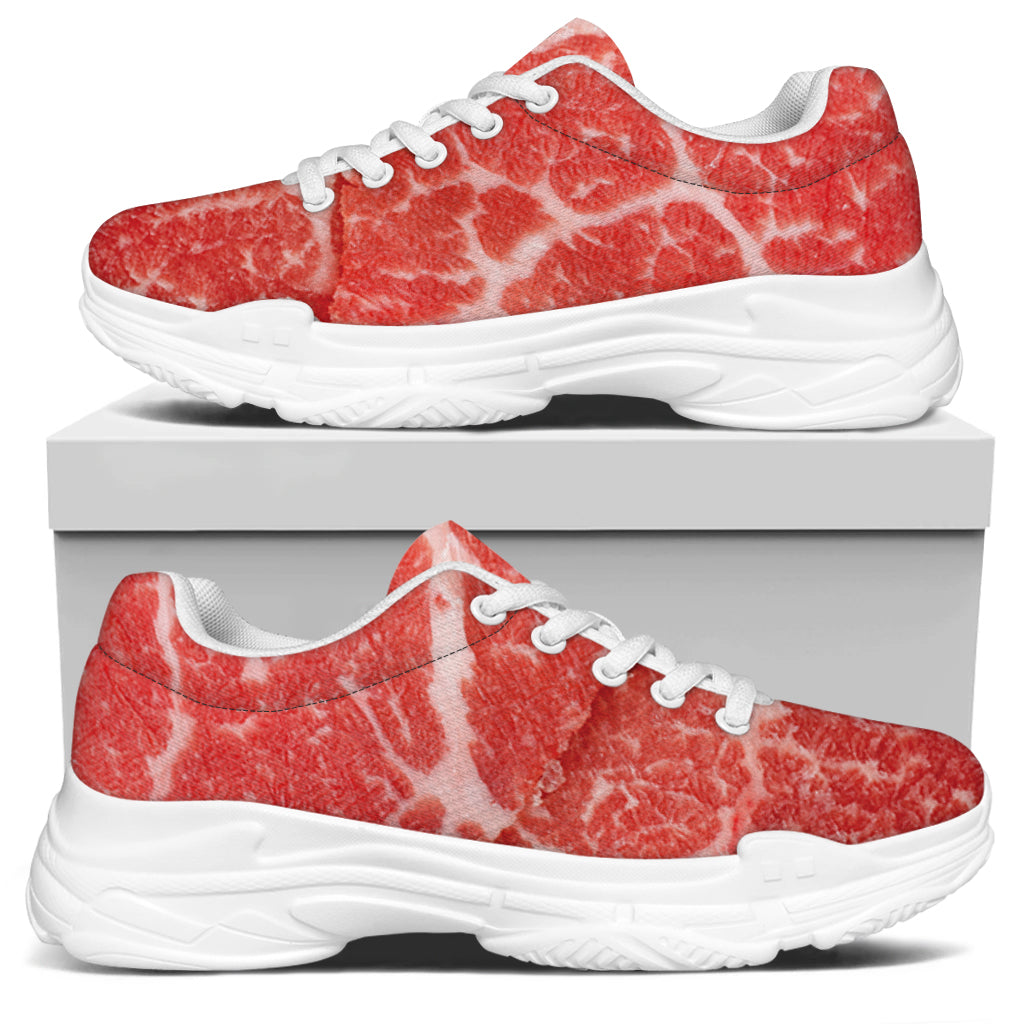 Meat Print White Chunky Shoes